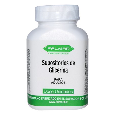 Supositorios de Glicerina para adultos Frasco x 12