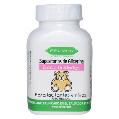 Supositorios de Glicerina para niños frasco x 12 Unidades