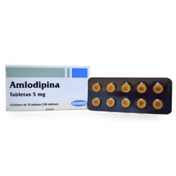 Amlodipina 5 mg. Caja x 100 Tabletas