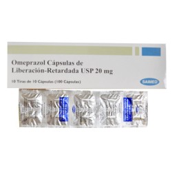 Omeprazol 20 mg. Caja x 100 Tabletas