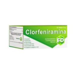 Clofeniramina 8 mg. Caja x 100 Tabletas