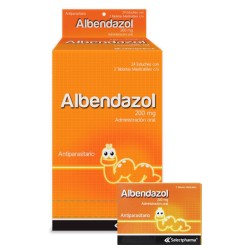 Albendazol 200 Caja x 2 Tabletas Masticables